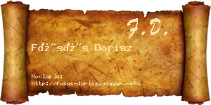 Füsüs Dorisz névjegykártya